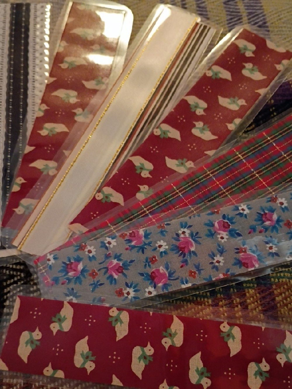 Free Mixed Pattern Fabric Ribbon Bookmarks Bundle - Handmade - Picture 3 of 5